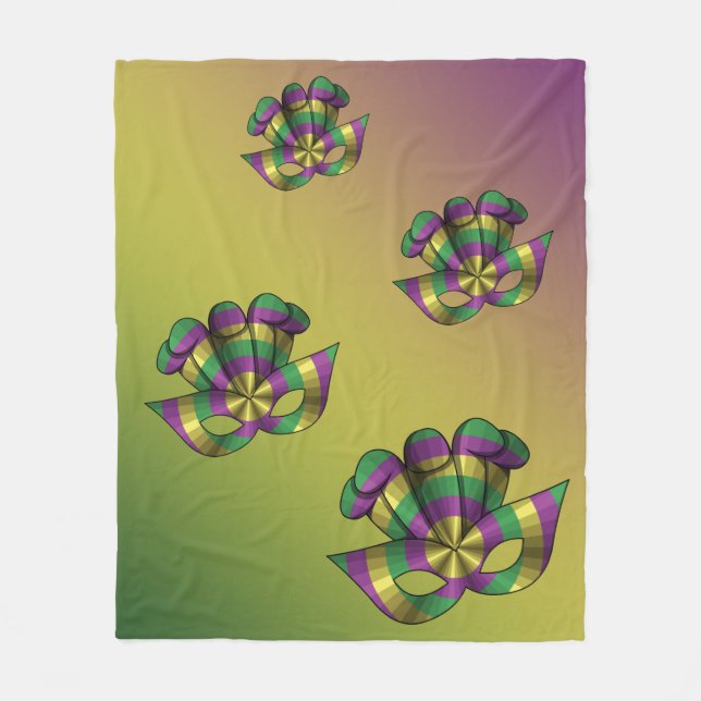 Cobertor De Velo Mardi Gras Mask Fleece Blanket (Frente)