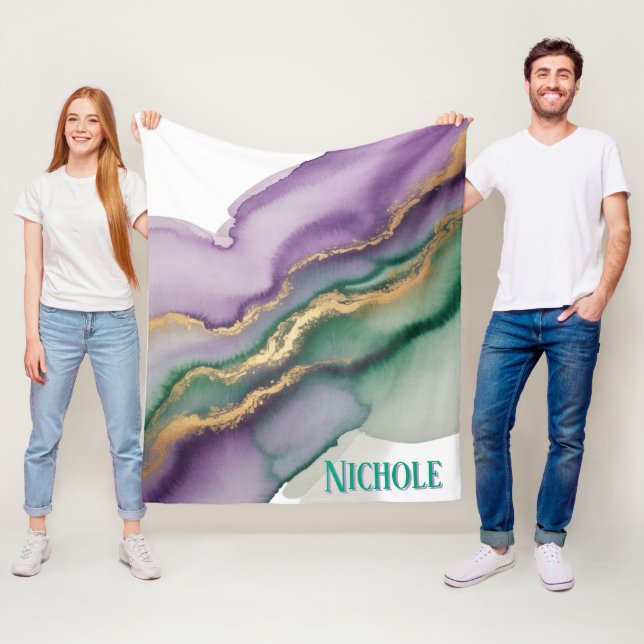 Cobertor De Velo Mardi Gras New Orleans Alcohol Ink (In Situ)