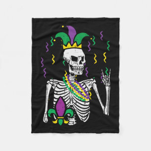 Cobertor De Velo Mardi Gras Skeleton Rock Mão Engraçado Tee Rocker