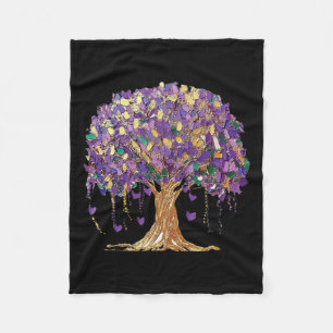 Cobertor De Velo Mardi Gras Tree Miçanga New Orleans 2025 Watercolo