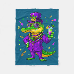 Cobertor De Velo Mardigator Divertido Ilustração de Jacaré de Mardi