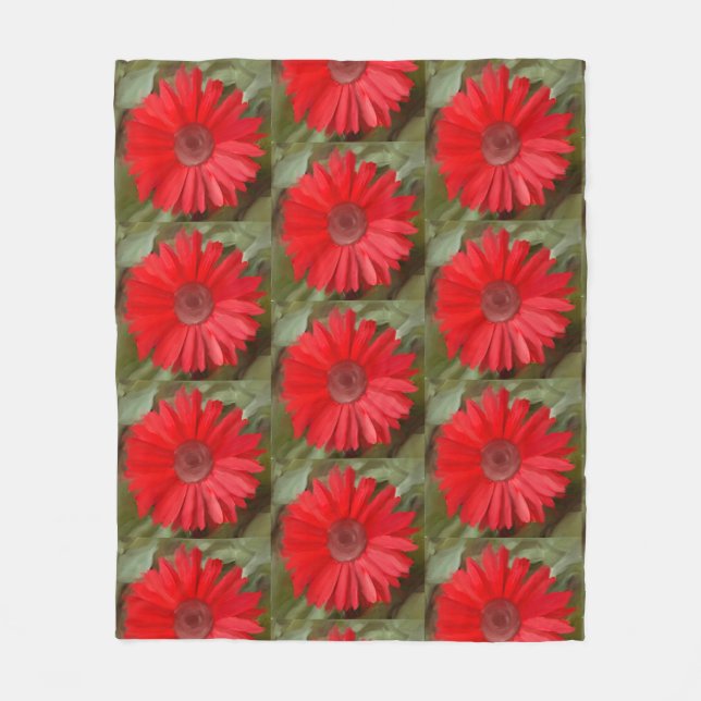 Cobertor De Velo Margarida Laranja Floral Botânica (Frente)