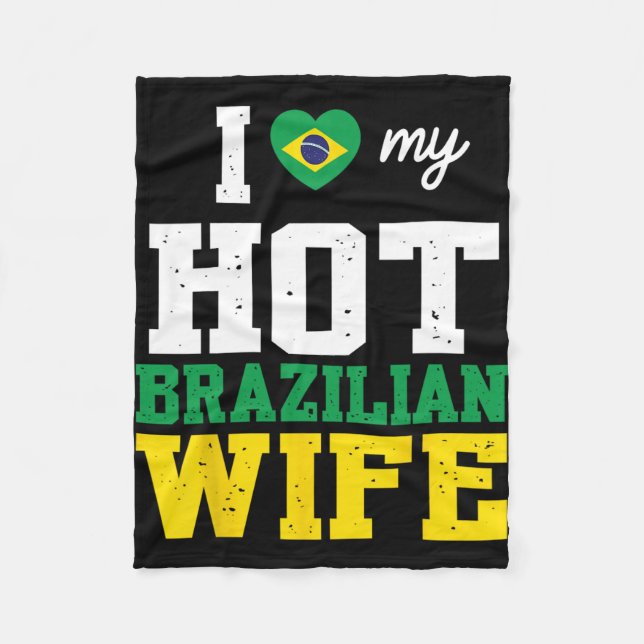 Cobertor De Velo Marido Eu Amo Minha Quente Esposa Brasileira Dia d (Frente)