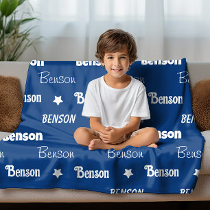 Cobertor De Velo Marinho azul-curva nome repetitivo personalizado