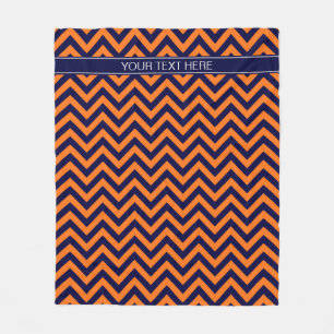 Cobertor De Velo Marinho de abóbora LG Chevron Marinho Blue Name Mo