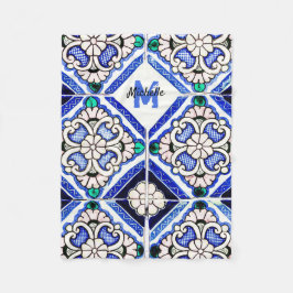 Cobertor De Velo Marinho de Azulejos de Padrão Espanhol Azulejo Mon