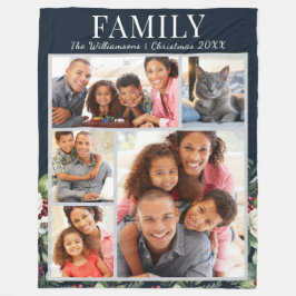 Cobertor De Velo Marinho de Colagem de Fotos da Família Moderna Azu