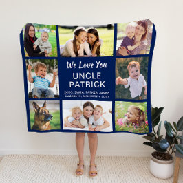 Cobertor De Velo Marinho de Colagem de Fotos do Tio 8 Azul