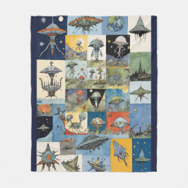 Cobertor De Velo Marinho de Espaços Retro e Aliens