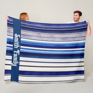 Cobertor De Velo Marinho de Verão Blue Boat Trendy Strips