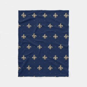 Cobertor De Velo Marinho Luxuoso Dourado Fleur de Lis