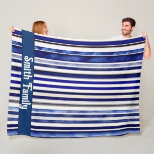 Cobertor De Velo Marinho Moderno Summer Blue Boat Strips Coleção