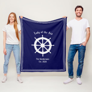 Cobertor De Velo Marinho Náutico Azul Branco