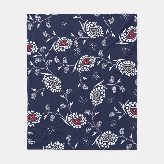 Cobertor De Velo Marinho Paisley: Elegante Pattern Design. (Frente)
