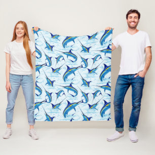 Cobertor De Velo Marlin Azul Saltando do Oceano