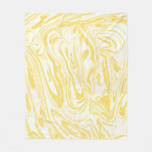 Cobertor De Velo Mármore Amarelo Elegante: Textura Desenhada À Mão