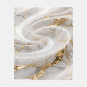 Cobertor De Velo Mármore Branco com Padrão de Remoinho Dourado