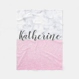 Cobertor De Velo Mármore cor-de-rosa feminino elegante do branco d