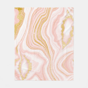 Cobertor De Velo Mármore rosa e textura dourada