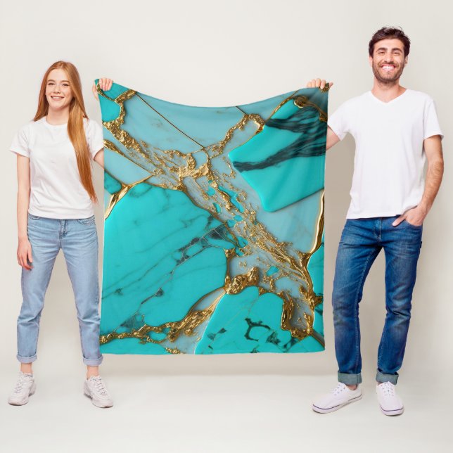 Cobertor De Velo Mármore Turquesa com Veias Douradas (In Situ)