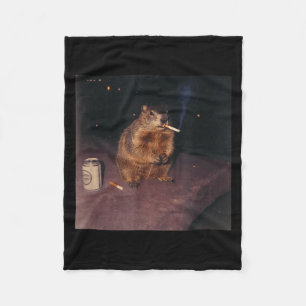 Cobertor De Velo Marmota fumando cigarro engraçado meme retrô da Ge
