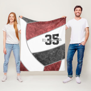 Cobertor De Velo Maroon Black Voleibol garotas dão nome a jersey nu