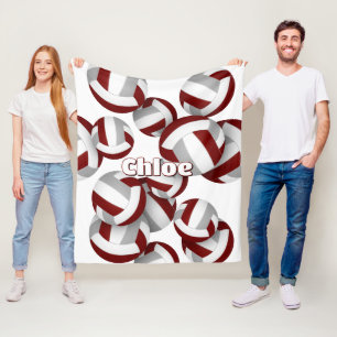 Cobertor De Velo maroon cinza volleybolas desfiladeiras