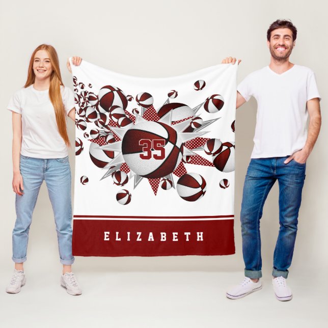 Cobertor De Velo maroon esportiva desordeira moças basquete estrela (In Situ)
