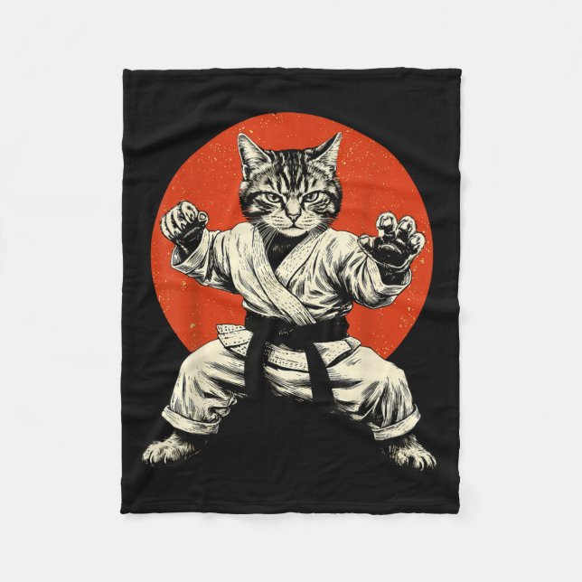 Cobertor De Velo Martial Arts Cat Karate Judo Japanese Flag Funny J (Frente)