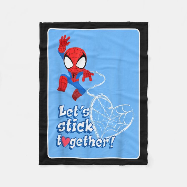 Cobertor De Velo Marvel Spider-man Vamos Ficar Juntos Dia dos Namor (Frente)