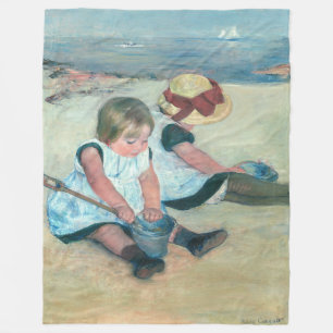 Cobertor De Velo Mary Cassatt - Crianças Brincando na Praia