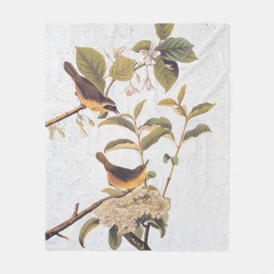 Cobertor De Velo Maryland Yellowthroat Audubon Birds com Flores