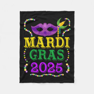 Cobertor De Velo Máscara de Contas do Mardi Gras 2025 Festival de N