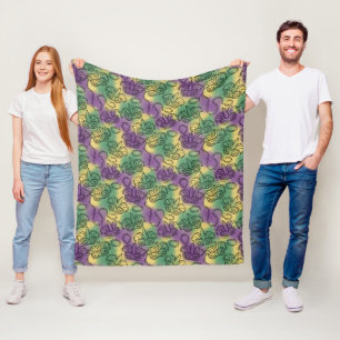 Cobertor De Velo Máscaras e Contas de Mardi Gras em Estilo de Arte
