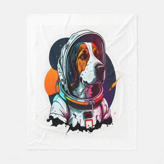 Cobertor De Velo Mascote de Cachorro Astronout (Frente)