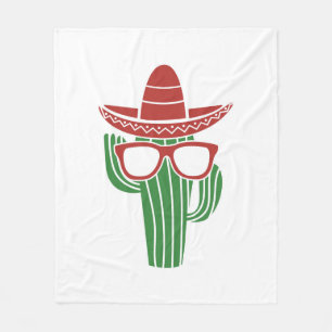 Cobertor De Velo Mascote de cacto legal com chapéu sombrero e óculo