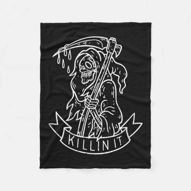 Cobertor De Velo Matá-Lo, Funny Grim Reaper Afetou A Tatuagem (Frente)
