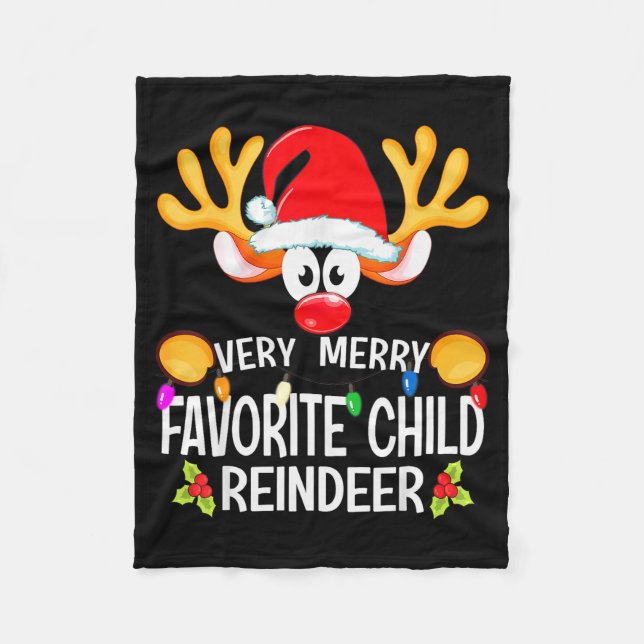 Cobertor De Velo Matching Christmas Very Merry Favorite Child Reind (Frente)