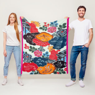 Cobertor De Velo Matéria têxtil japonesa do quimono do vintage