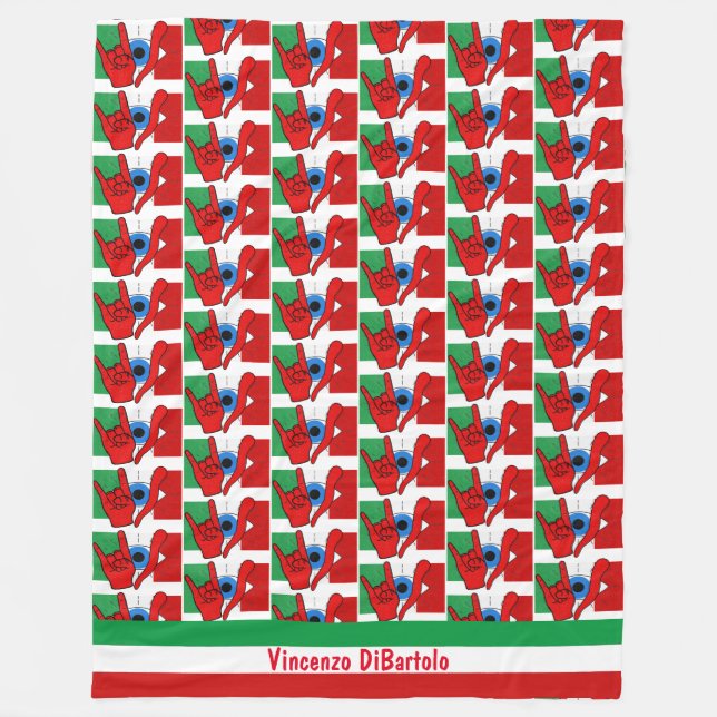 Cobertor De Velo Mau italiano americano Eye il Malocchio Maloik Mal (Frente)