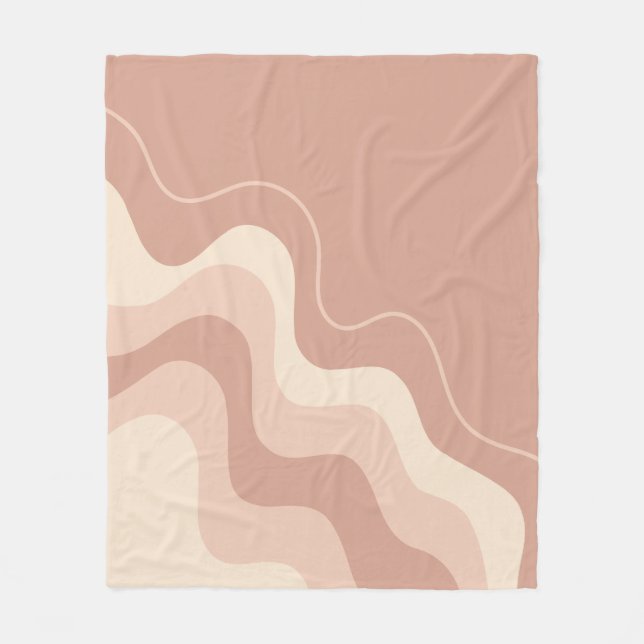 Cobertor De Velo Mauve e Beige Liquid Abstrato (Frente)