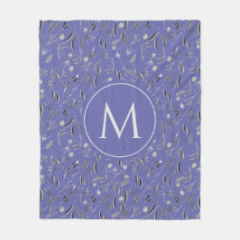 Cobertor De Velo Mauve Floral MONOGRAM Personalizada