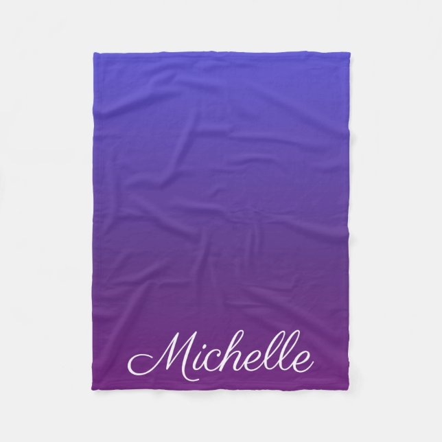 Cobertor De Velo Mbre azul e roxa personalizada (Frente)
