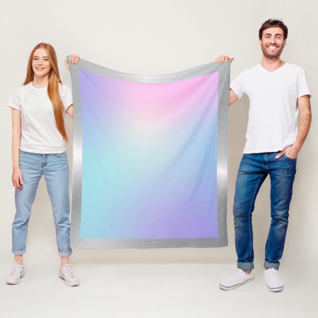 Cobertor De Velo Mbre rosa e azul com borda prateada (In Situ)