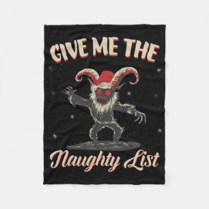 Cobertor De Velo Me Dê a Lista Travessa Krampus Natal Escuro Fofo