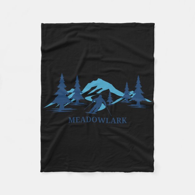 Cobertor De Velo Meadowlark Wyoming Ski Resort Skiier (Frente)