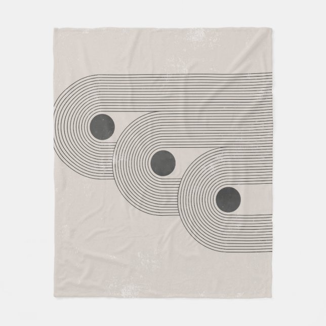 Cobertor De Velo médio-século abstrato, formas geométricas de equil (Frente)