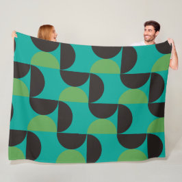 Cobertor De Velo Médio Século Moderno Castanho verde e turquesa