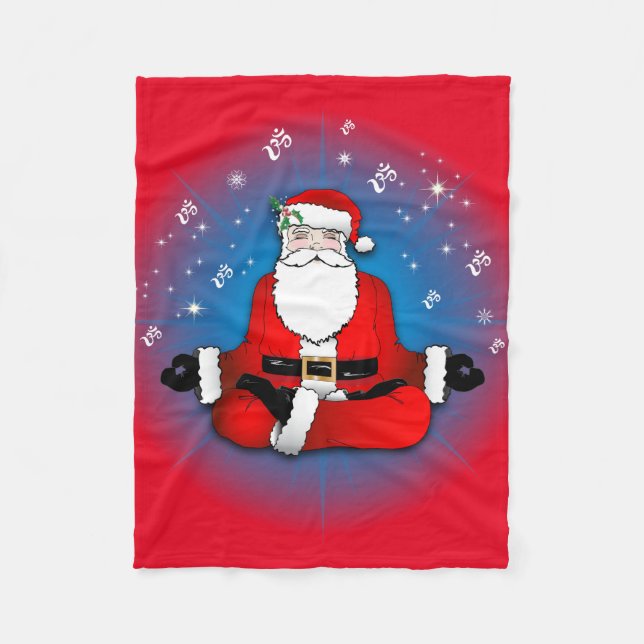 Cobertor De Velo Meditação de papais noeis Fleece Blanket (Frente)