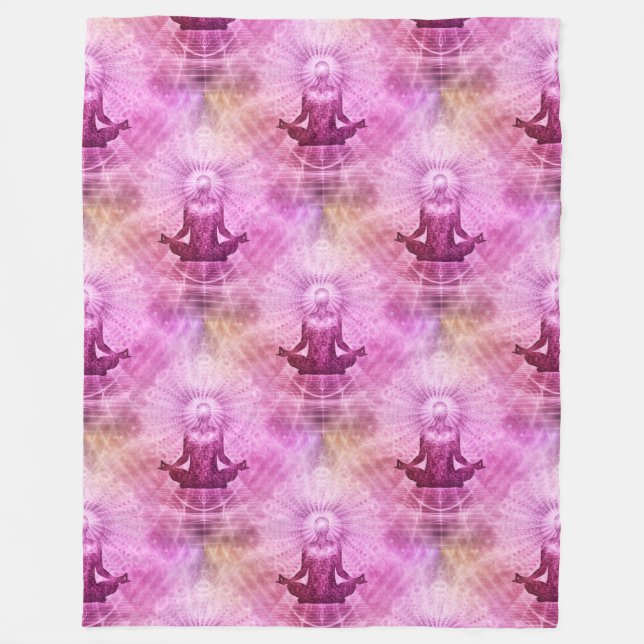 Cobertor De Velo Meditação de Yoga Lotus Santa - Padrão Invisível 1 (Frente)